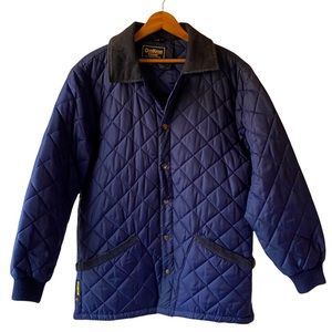 Vintage Oshkosh Navy Quilted Rustic Barn Jacket Size Small